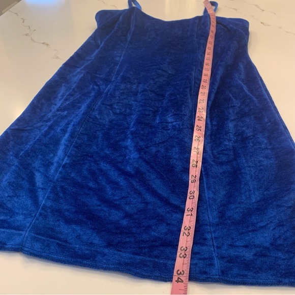 Avon Fashions Sleeveless Blue Velvet Dress w/ Matching Bolero Jacket Size 6 - Picture 4 of 15